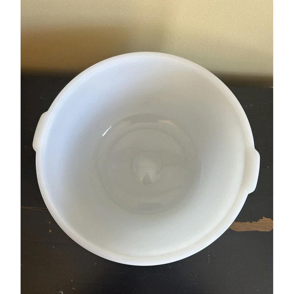 Vintage Glasbake Made‎ for Sunbeam Large White Milk Glass Mixer Mixing Bowl